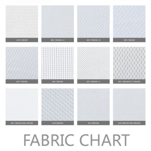 sublimated fabric chart range,custom fabric chart range,cut sew fabric chart range