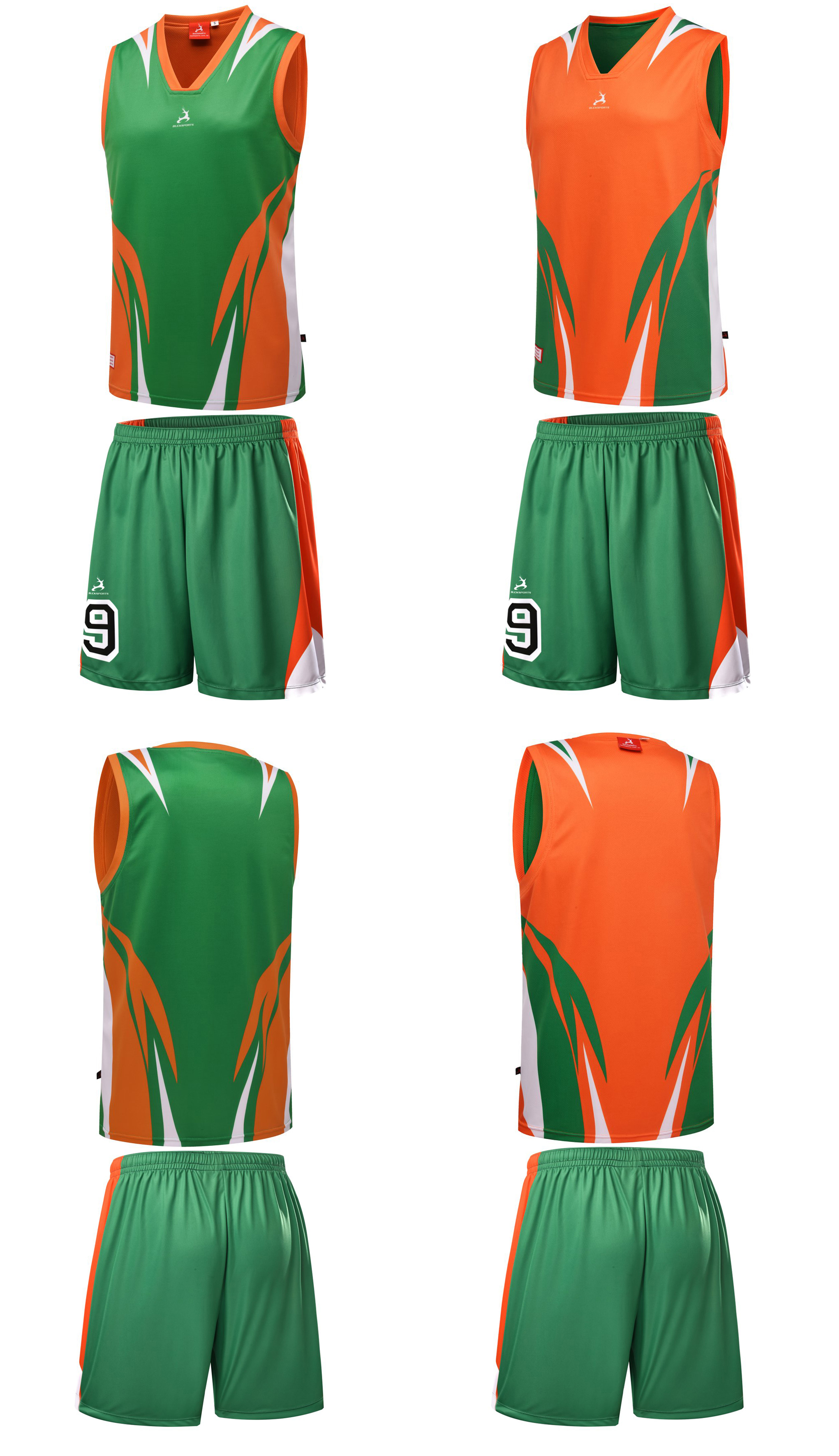 REVERSIBLE BASKETBALL SUIT-B1112OWG