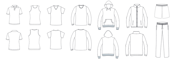 custom apparel template pattern