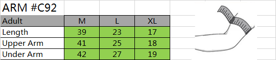arm size chart