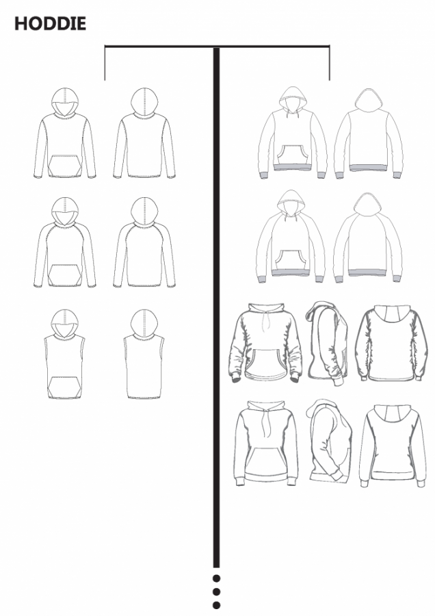 CUSTOM HODDIE BLANK TEMPLATE PATTERN