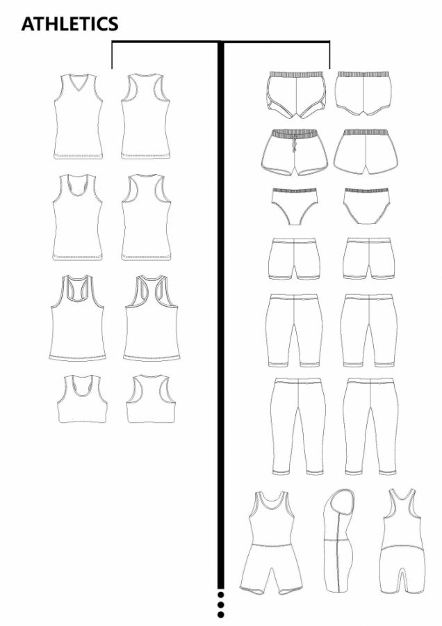 ATHLETICS TEAM WEAR BLANK TEMPLATE PATTERN