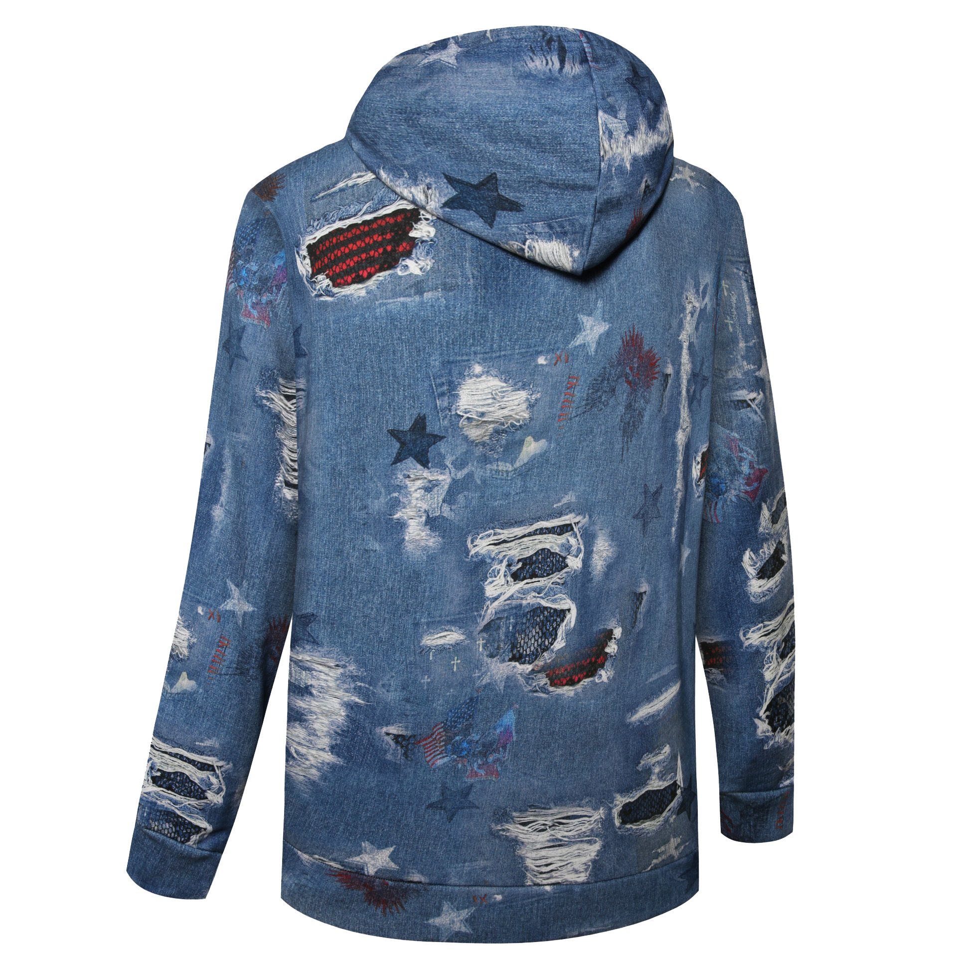 100% COTTON DENIM FASHION HOODIE-L04ART6