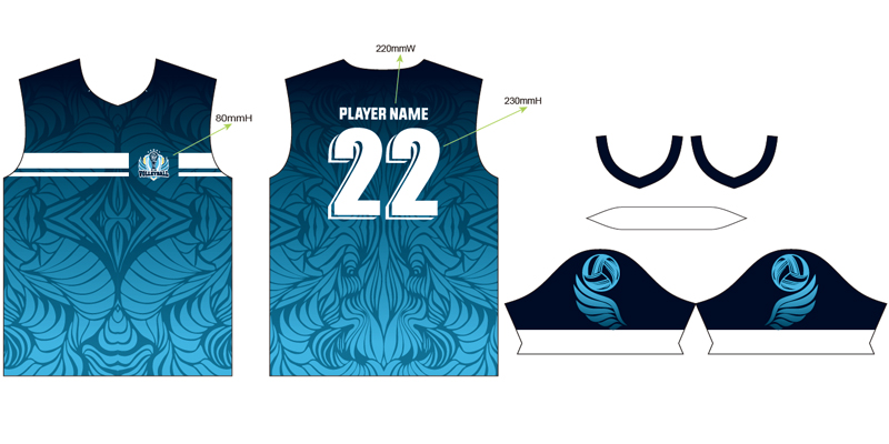 volleyball team wear layout