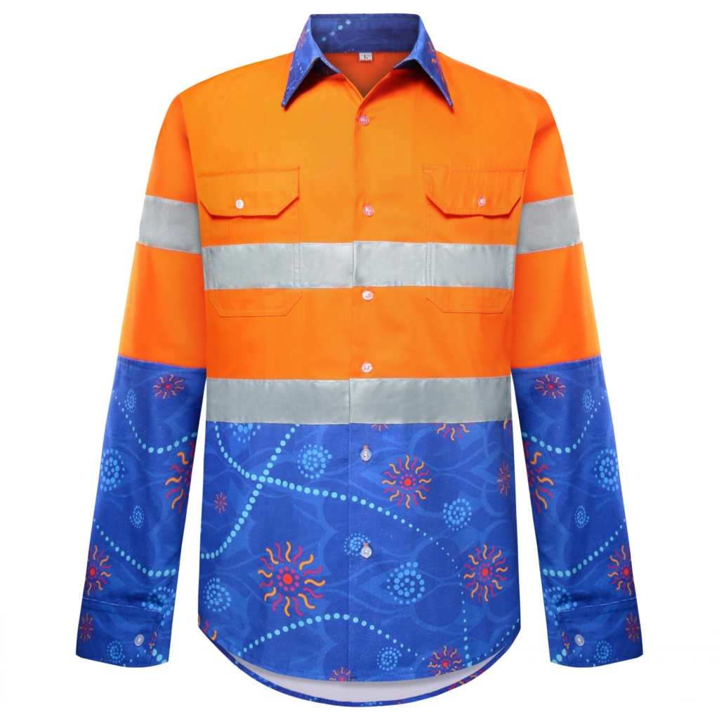 COTTON SUBLIMATION WORKSHIRTS-S2324